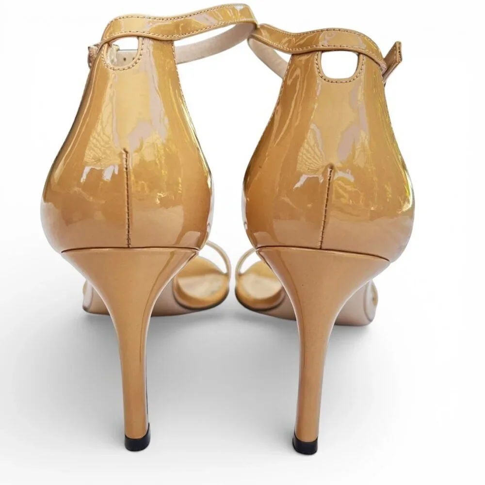 STUART WEITZMAN Nudist 75 Sandals Nude Heel 8.5 w/ Box Dustbag Classic